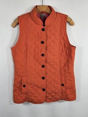 J. Jill Quilted Orange Sleeveless Vest